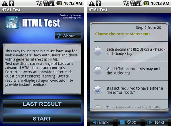 HTML Test,Android